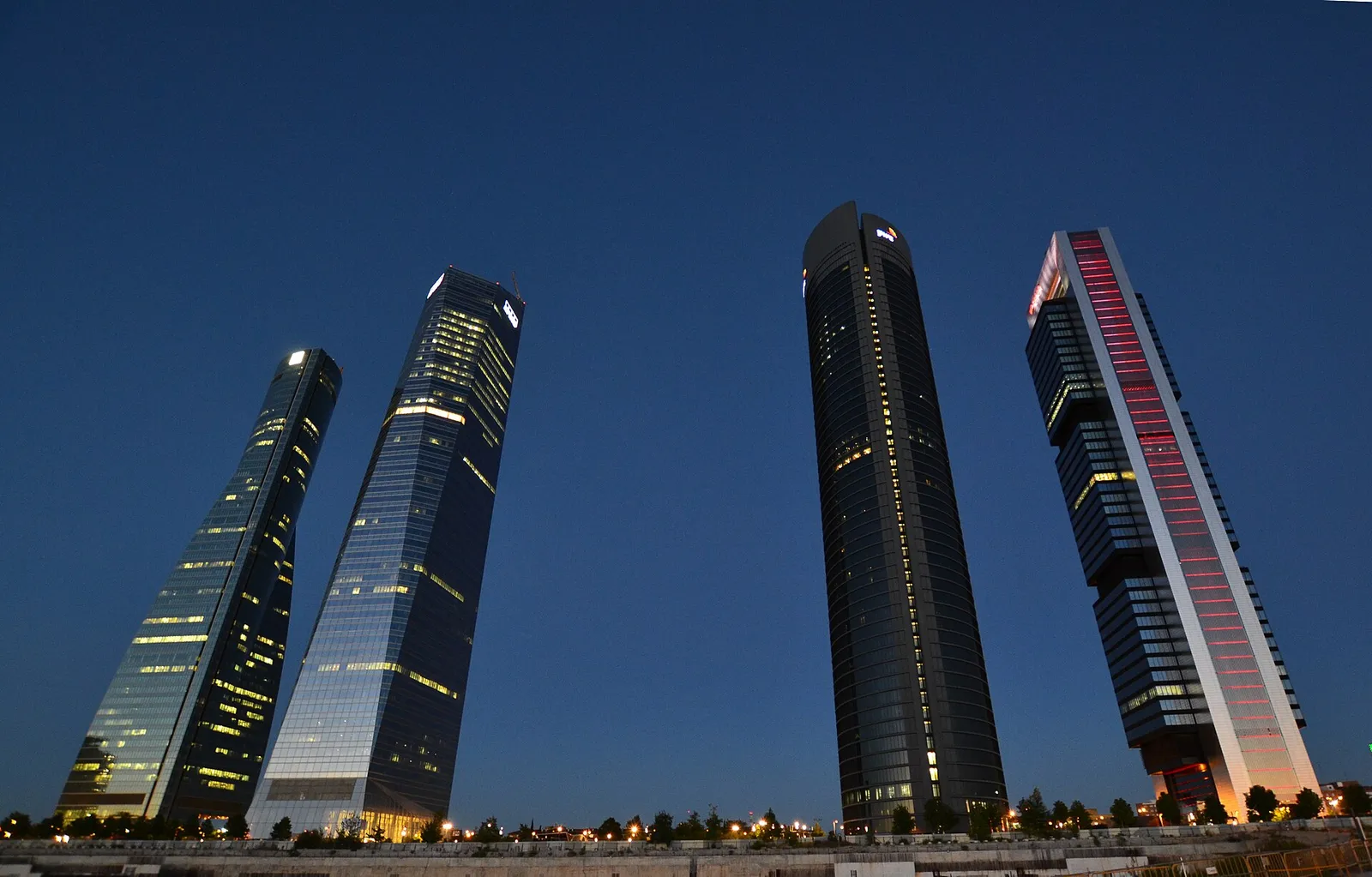 Las Cuatro Torres del distrito financiero de Madrid