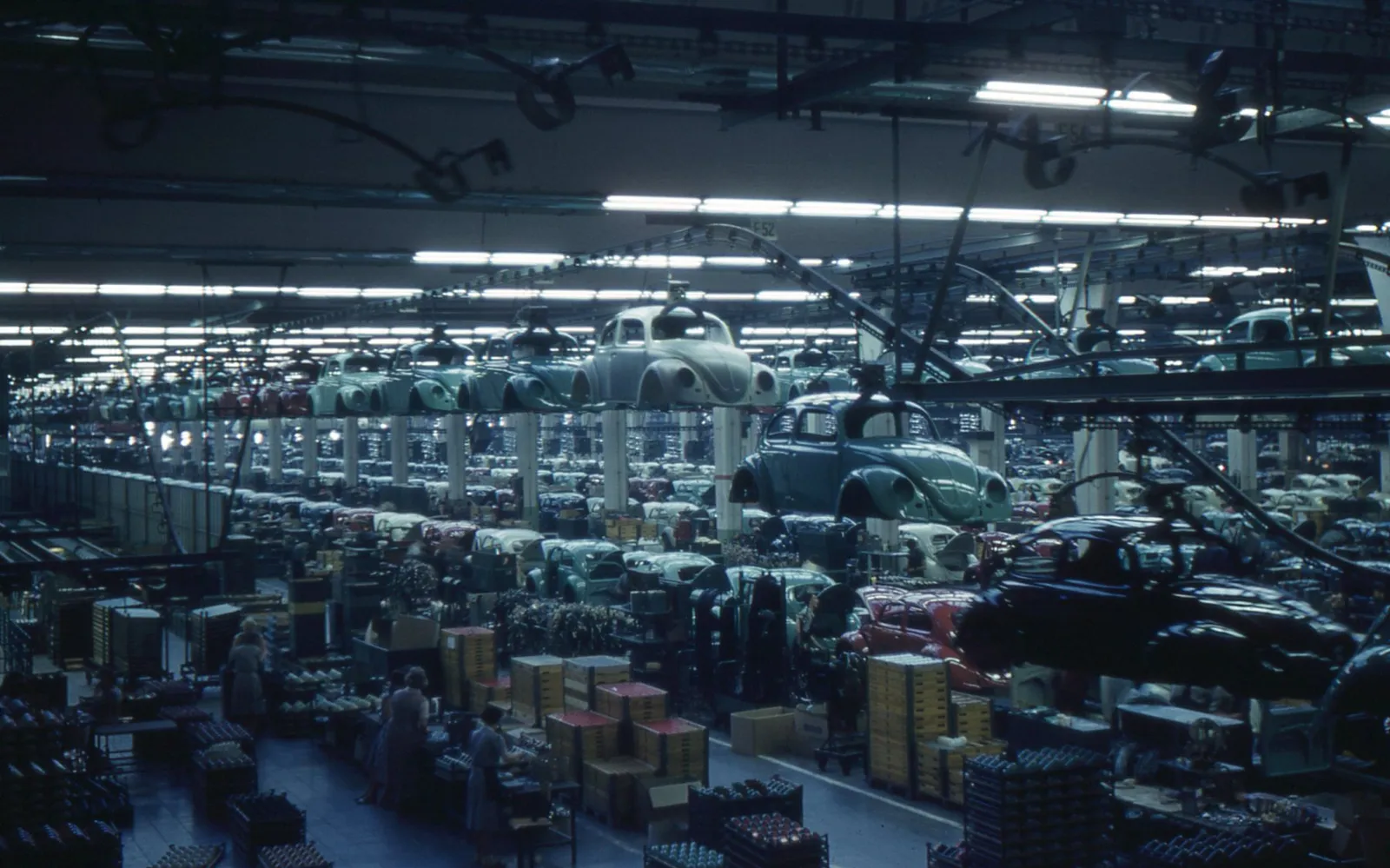Interior de una planta de producción de Volkswagen