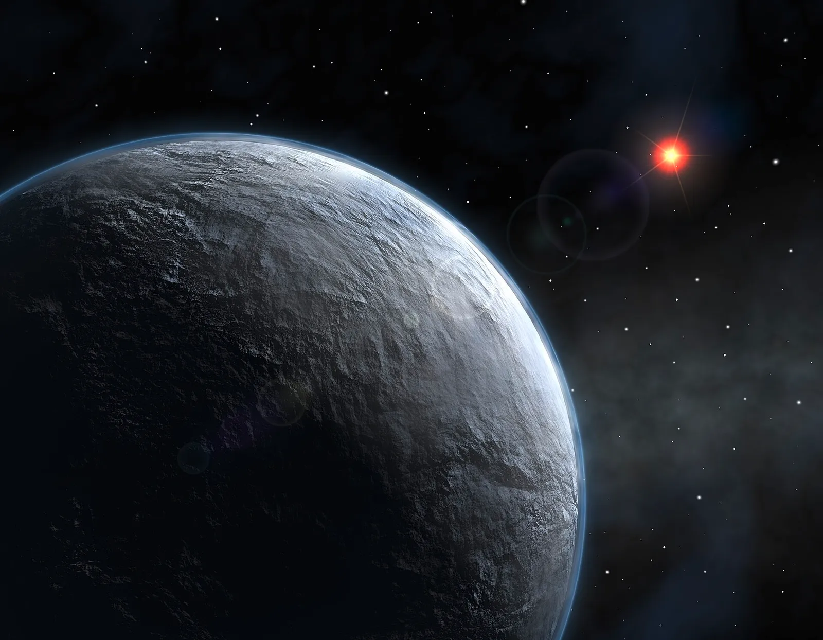 Recreación artística de un exoplaneta orbitando su estrella