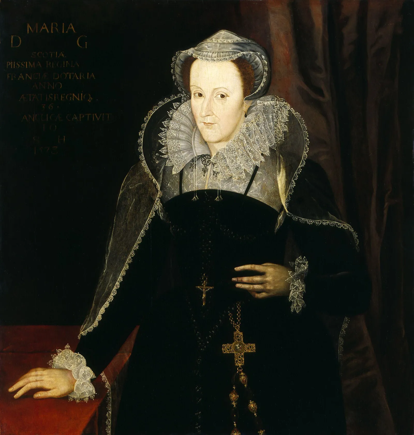 Retrato de María Estuardo, reina de Escocia (según Nicholas Hilliard)
