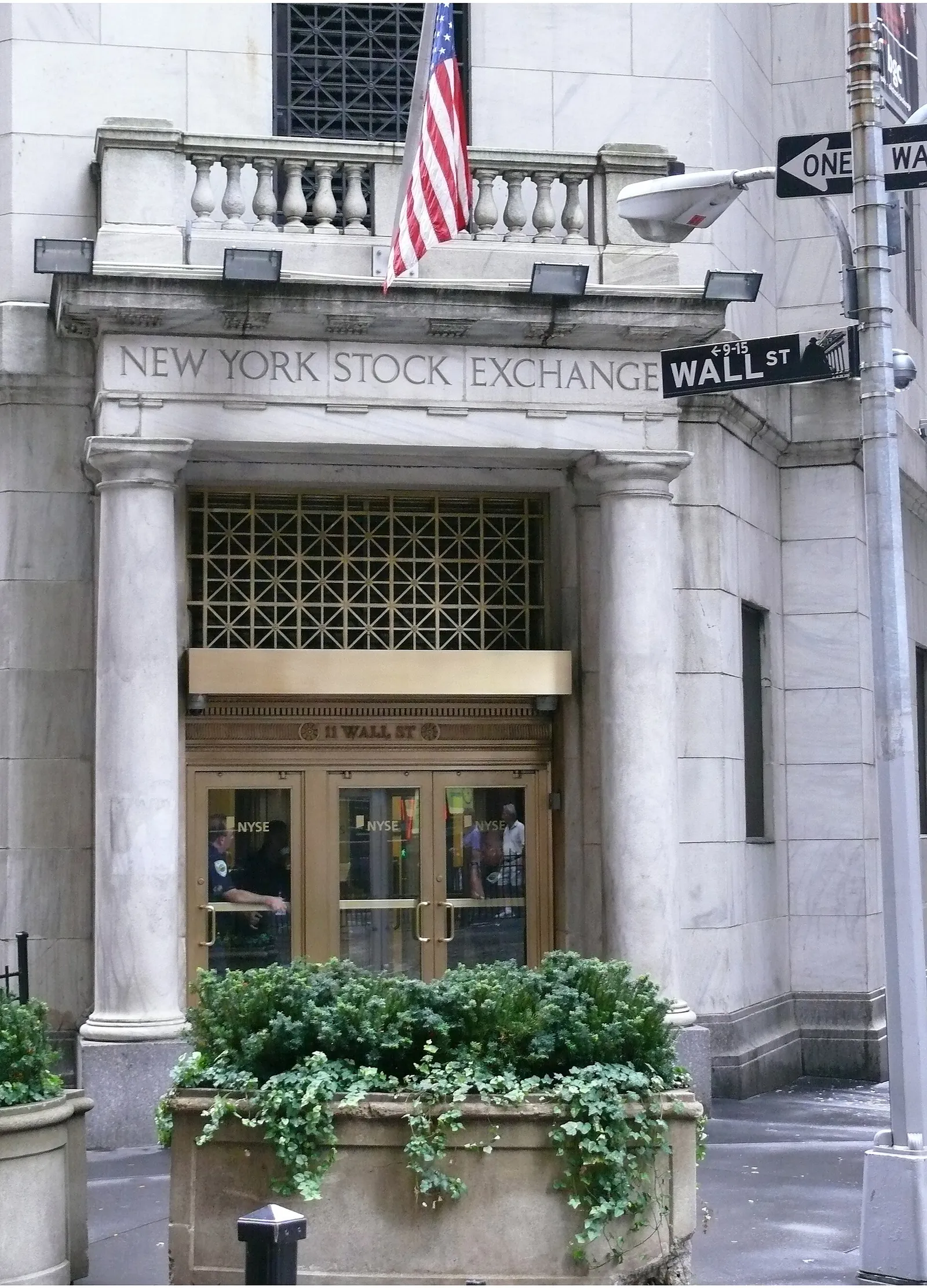 La Bolsa de Nueva York (NYSE) en Wall Street
