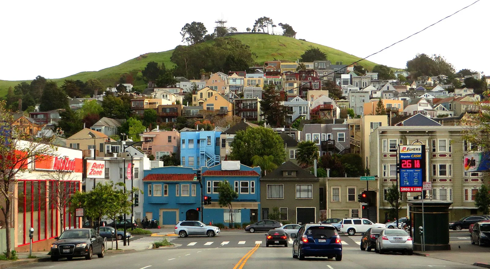 Viviendas en una ladera de un barrio residencial de San Francisco