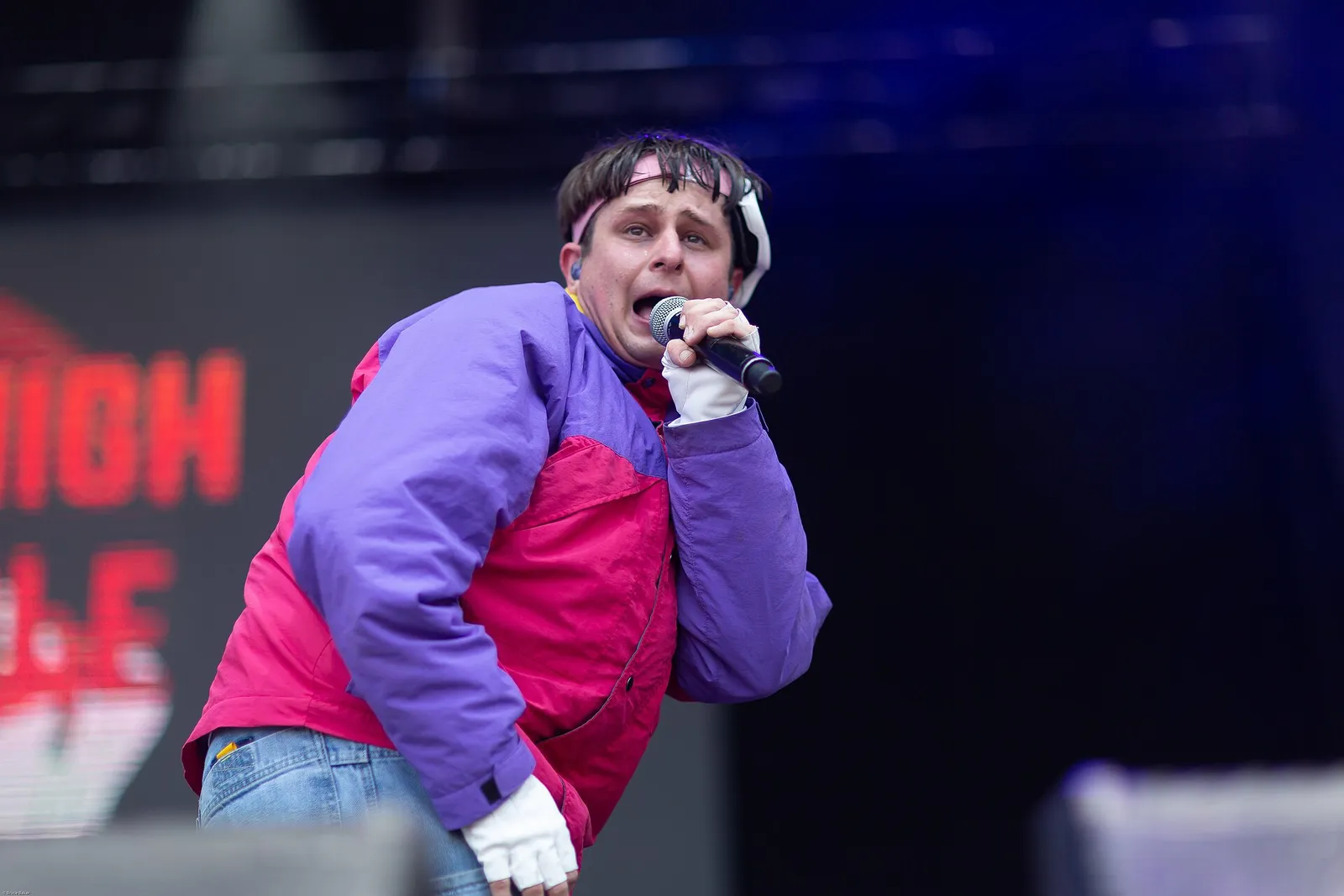 El cantante Oliver Tree durante un concierto