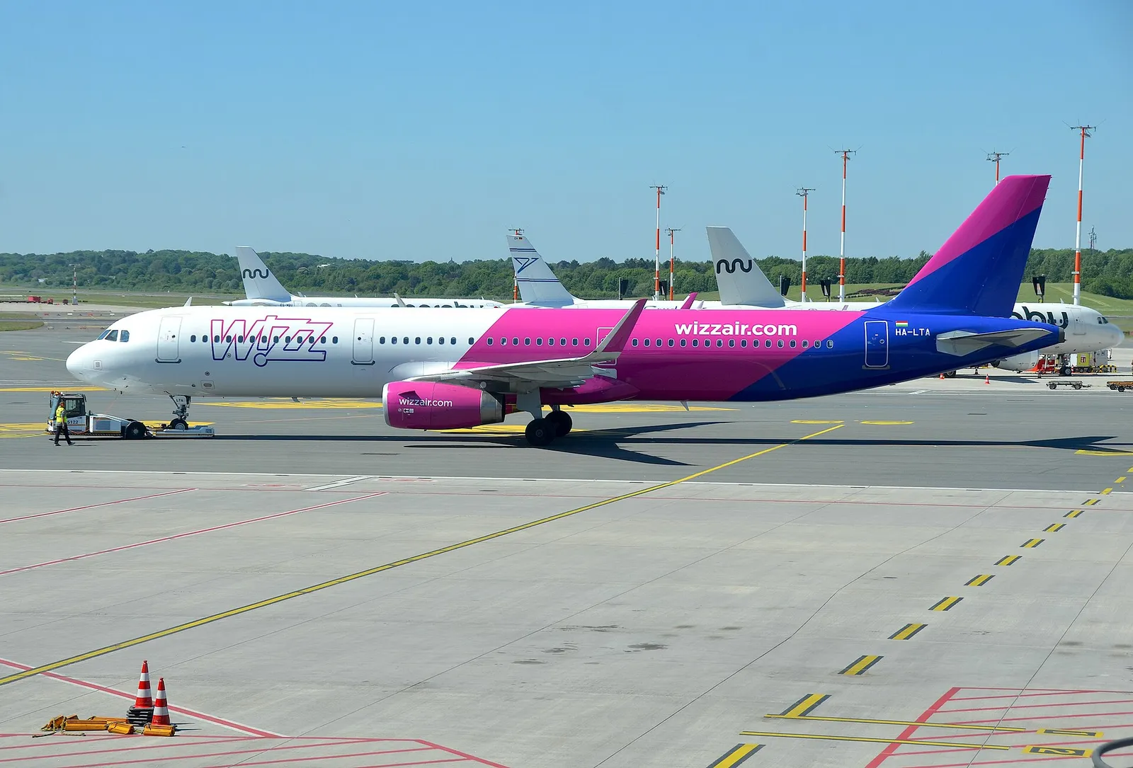 Un Airbus A321 de la aerolínea Wizz Air