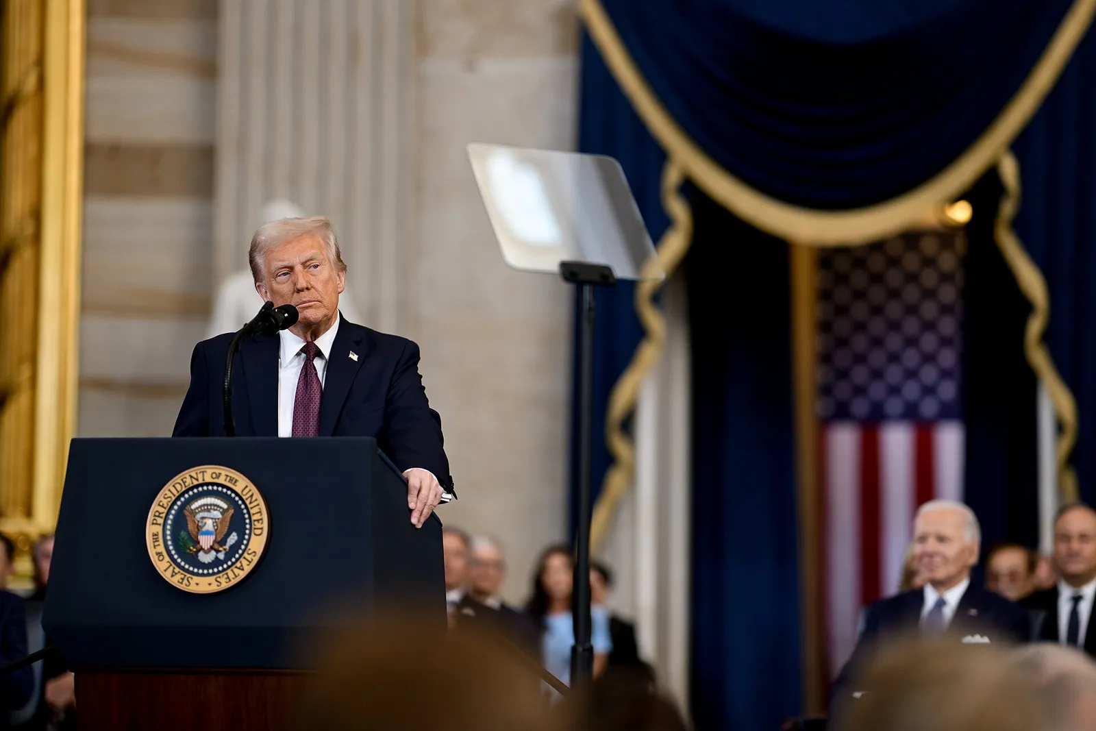 Donald Trump durante un discurso