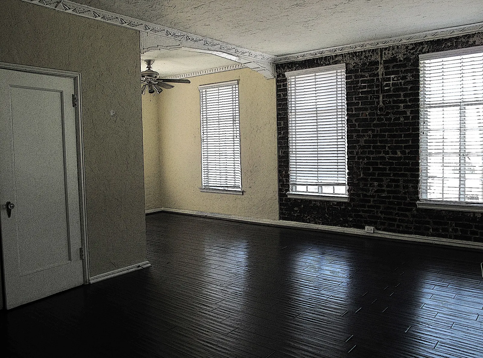 Una habitación vacía de un piso