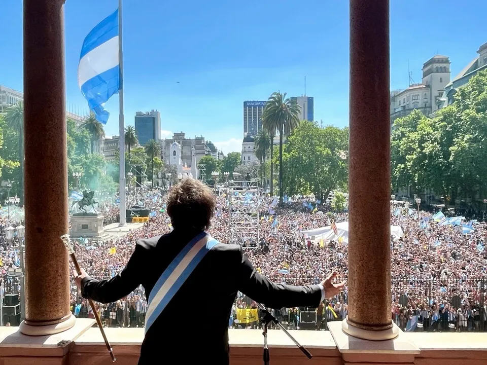 El presidente argentino, Javier Milei, en la Casa Rosada
